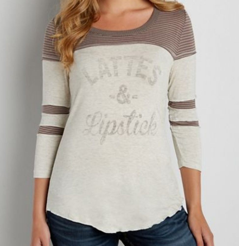 Maurice's Size 3 "Lattes and Lipstick" shirt